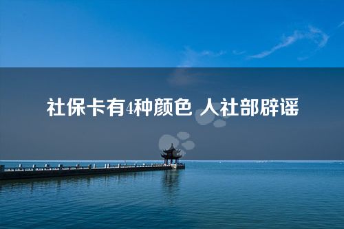 社保卡有4种颜色 人社部辟谣